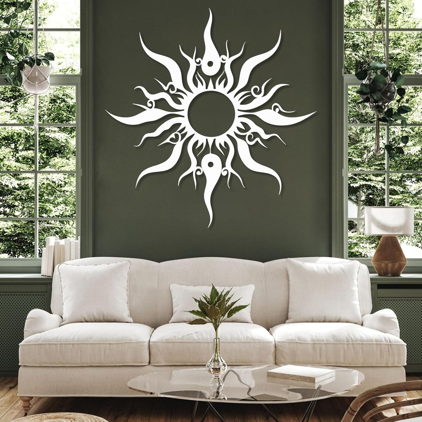 Hotuijxca Metal Wacky Sun Wall Art, Wacky Sun Metal Decor for Livingroom, Bedroom (Gold, 24"x23"/60x58cm, metal wall art)