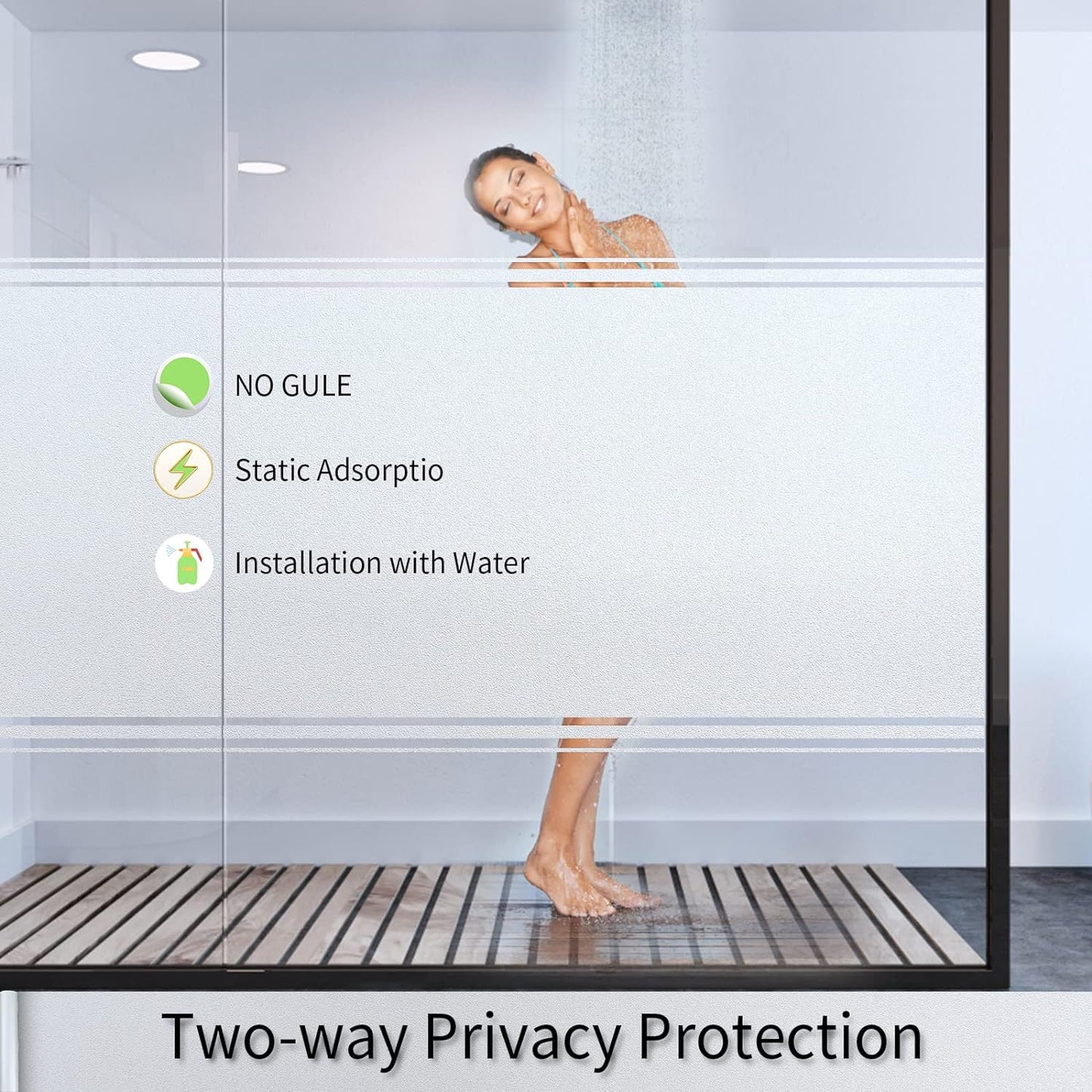 Frosted Glass Window Film with Tools,Reusable Window Privacy Film,Static Clings Window Film Kit for Home Bathroom and Office. (Pure, 29.6Inch×78.7Inch)