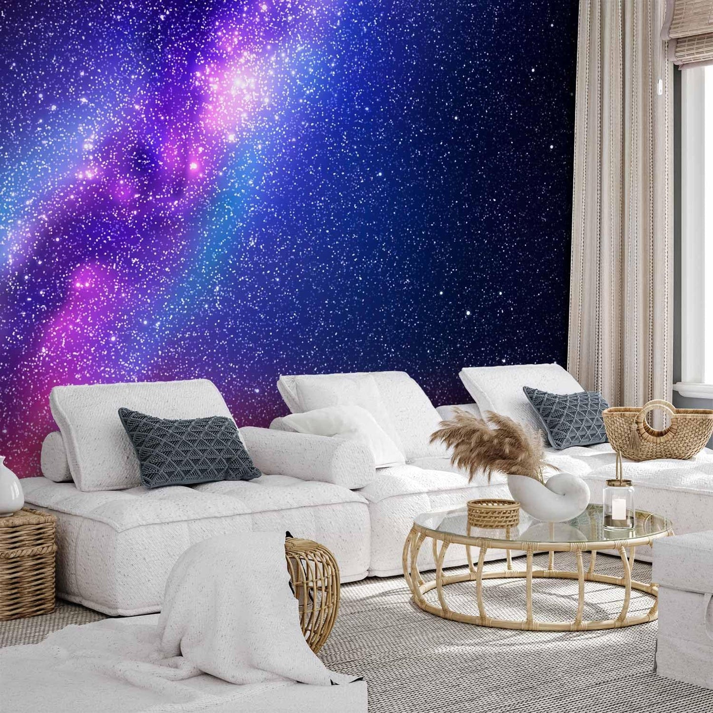 artgeist Wall Mural Galaxy 79x55 in - XXL Non-Woven Wallpaper Fleece Wall Decor Photo Print Picture Image Abstract Space Sky Star Cloud Violet f-C-0487-a-a