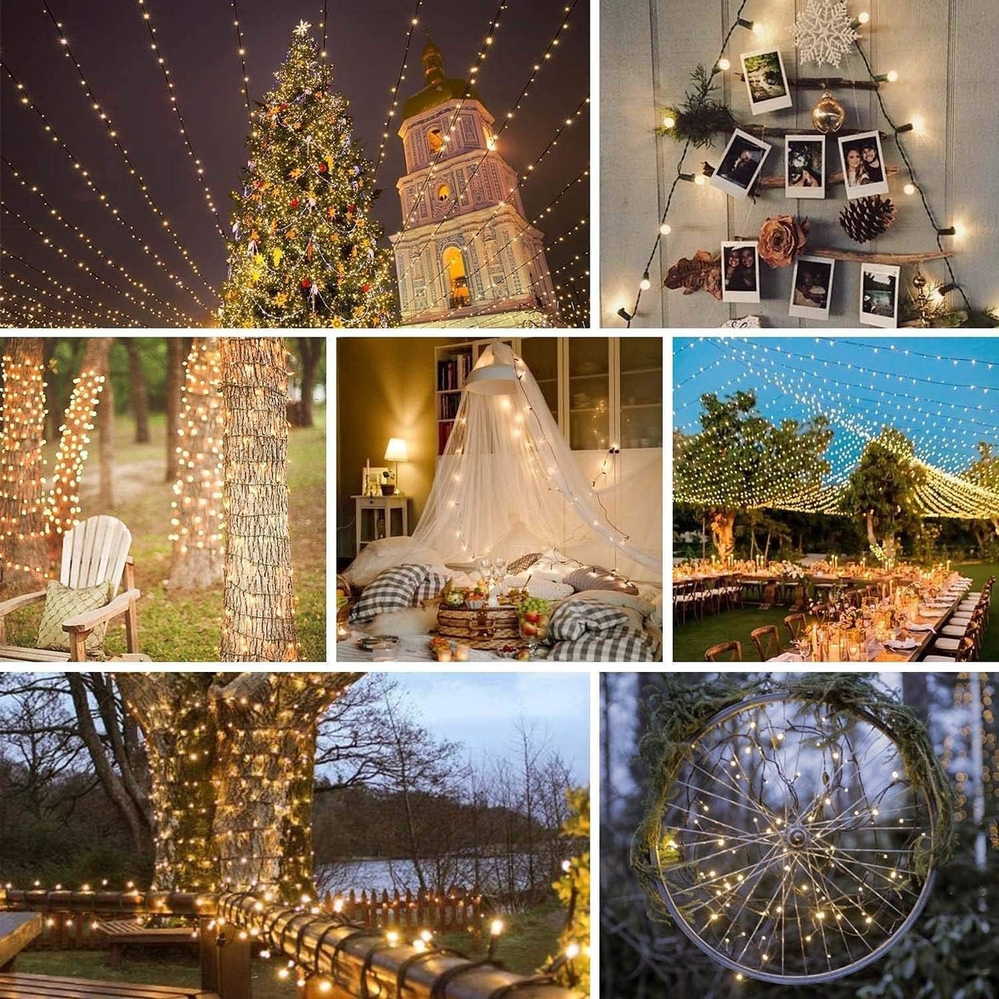 Super-Long 165FT 500 LED Christmas Tree Decor String Lights Indoor Outdoor, 8 Modes & Timer & Memory Function, Waterproof Fairy Lights- for Xmas Tree, Holiday Party, Garden Decorations (Warm White)