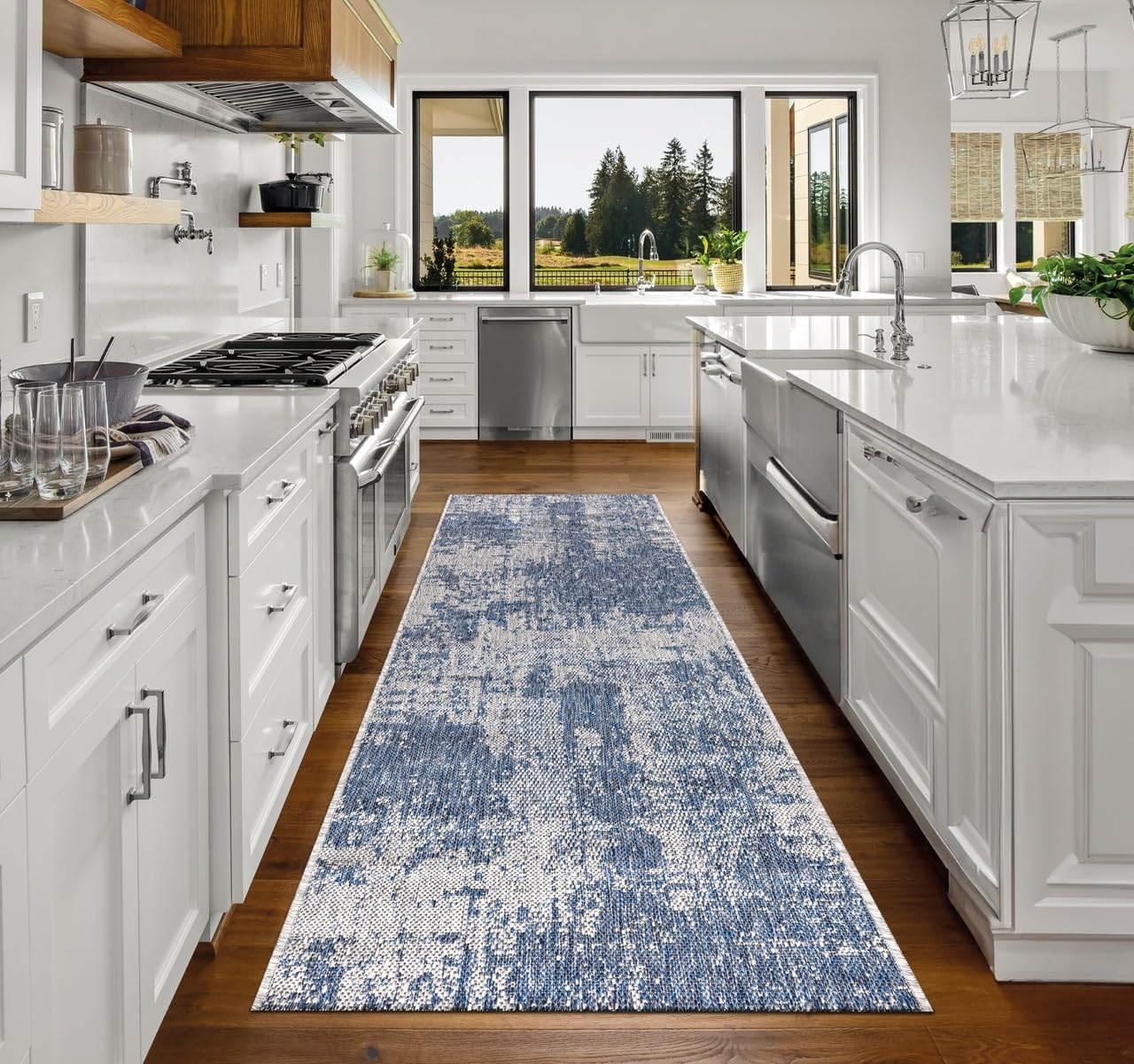 Keen Home Design Terrace Outdoor Runner Rug - 2x12 Washable Indoor/Outdoor Rug for Patio, Kitchen, Balcony, Beach, Garden, Deck and Porch, Size: 2'2"x11'10"