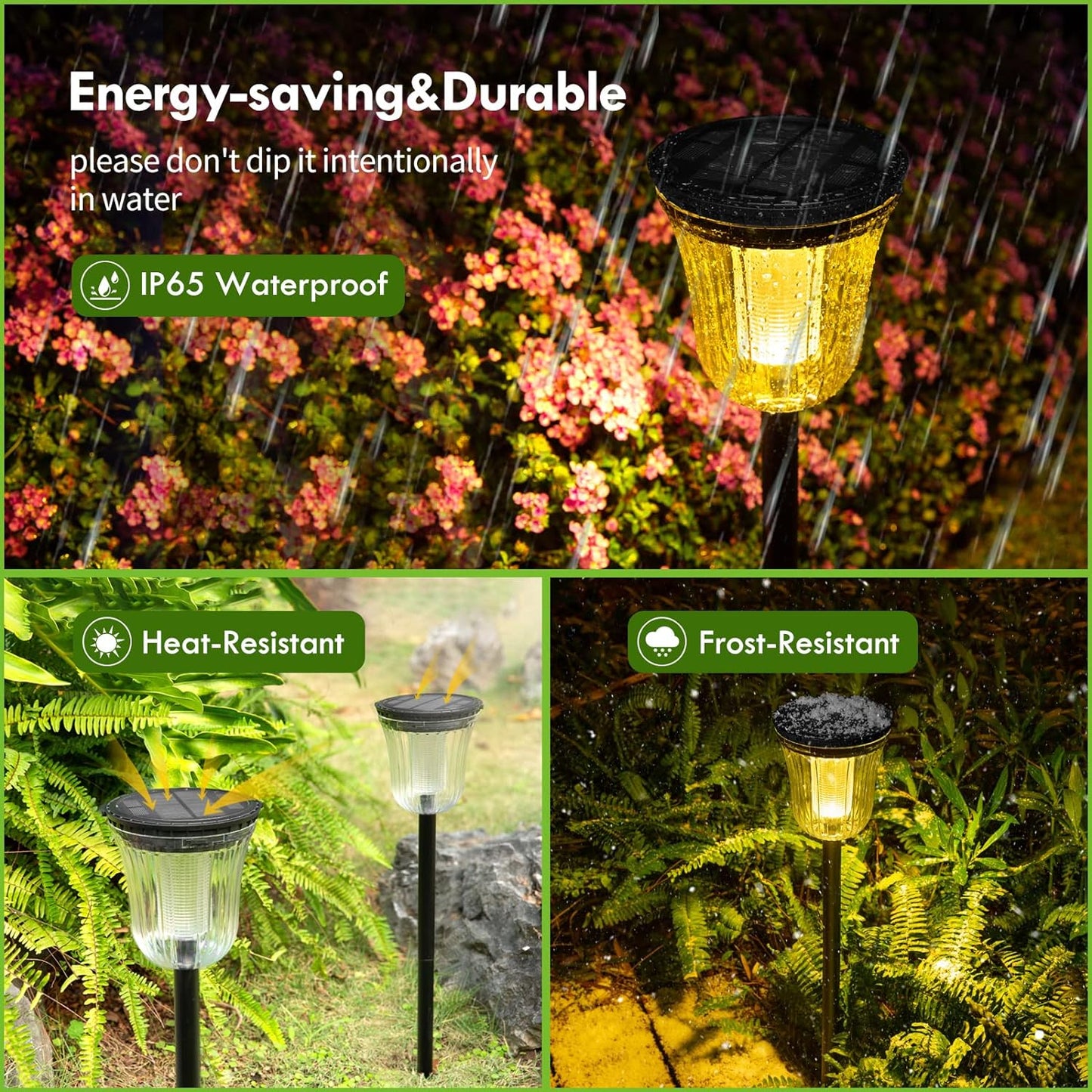 Solar Pathway Lights, 6 Pack 200 Lumens Super Bright Solar Lights Outdoor Waterproof with 2 Lighting Modes, Auto On/Off Outdoor Solar Lights for Yard, Walkway, Lawn, Driveway, Path,Outside