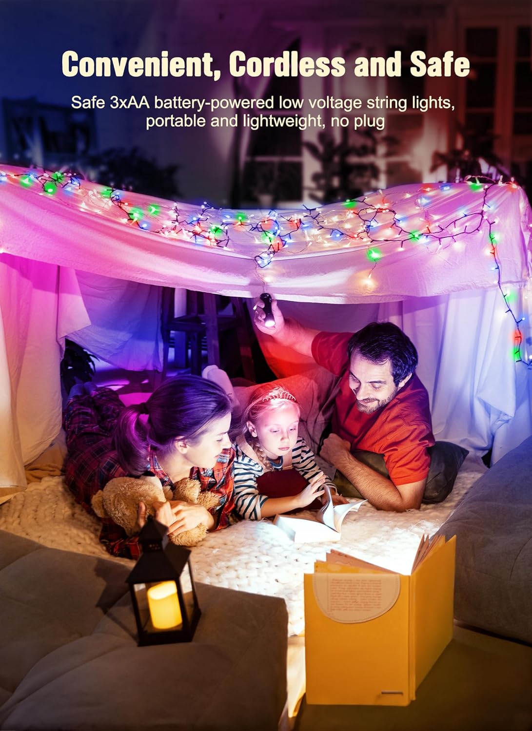 Battery Operated Christmas String Lights, 8ft 20 LED Mini Lights with Timer, Christmas Tree Lights for Indoor Outdoor Bedroom Wedding Party Holiday Xmas Decoration，Multicolor