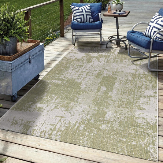Keen Home Design Terrace Outdoor Area Rug - 10x14 Washable Indoor/Outdoor Rug for Patio, Kitchen, Balcony, Beach, Garden, Deck and Porch, Size: 10'x14'
