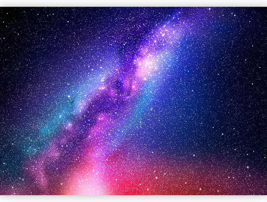artgeist Wall Mural Galaxy 96x69 in - Peel and Stick Self-Adhesive Wallpaper Removable Large Sticker Foil Wall Decor Print Picture Image Abstract Space Sky Star Cloud Violet f-C-0487-a-a