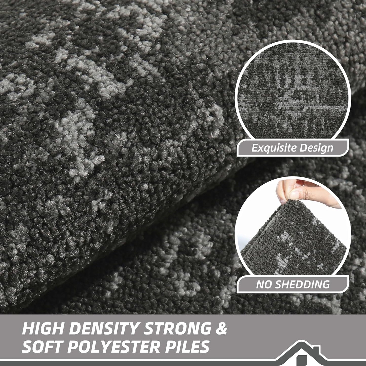 BEQHAUSE Dirt Trapper Door Mat 24"x36" Non-Slip Door Mats Washable Entryway Rugs Stain Resistant Doormat Absorbent Welcome Floor Mat for Front Back Door, Muddy Wet Shoes & Paws,Dark Grey