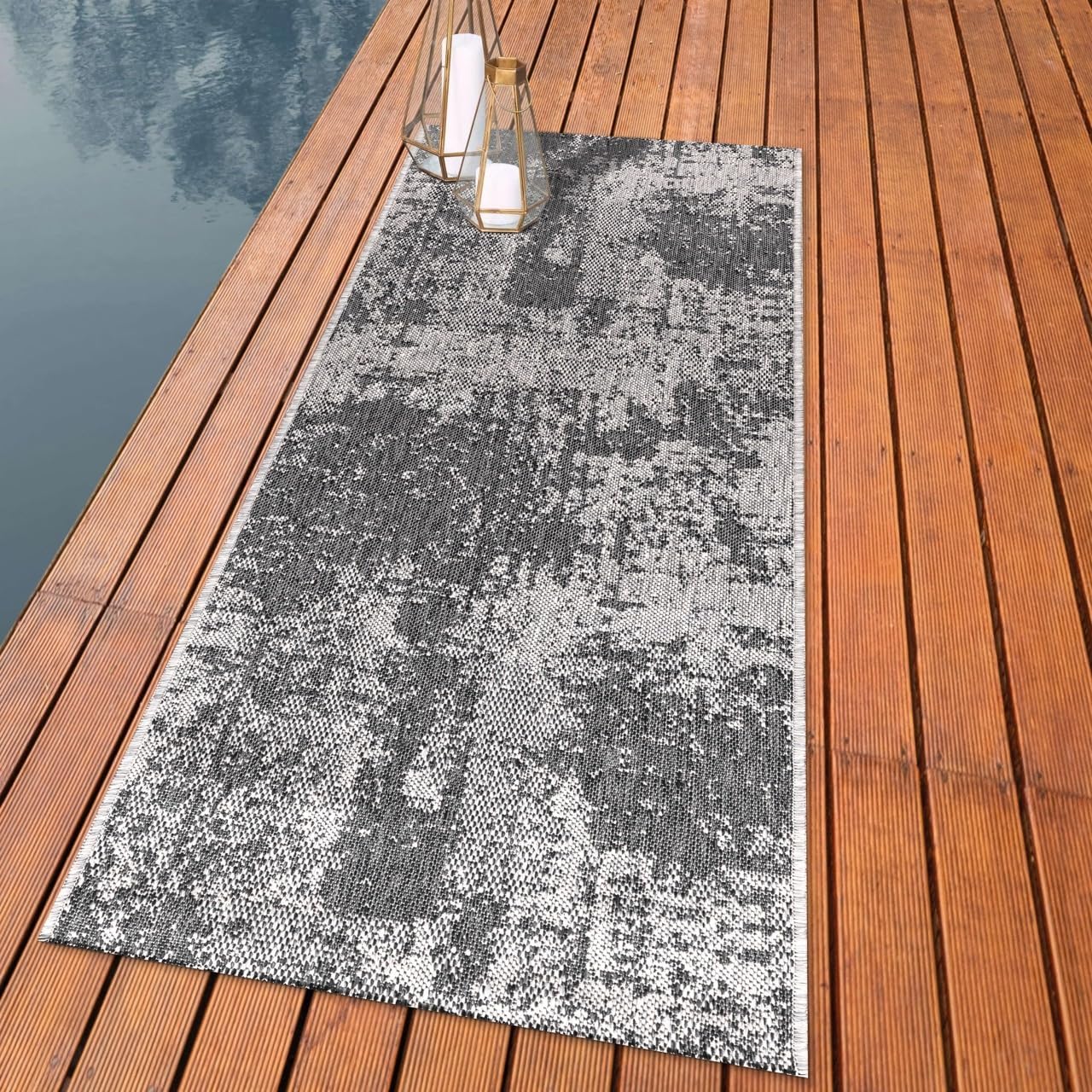 Keen Home Design Terrace Outdoor Runner Rug - 2x6 Washable Indoor/Outdoor Rug for Patio, Kitchen, Balcony, Beach, Garden, Deck and Porch, Size: 2'2"x5'7"