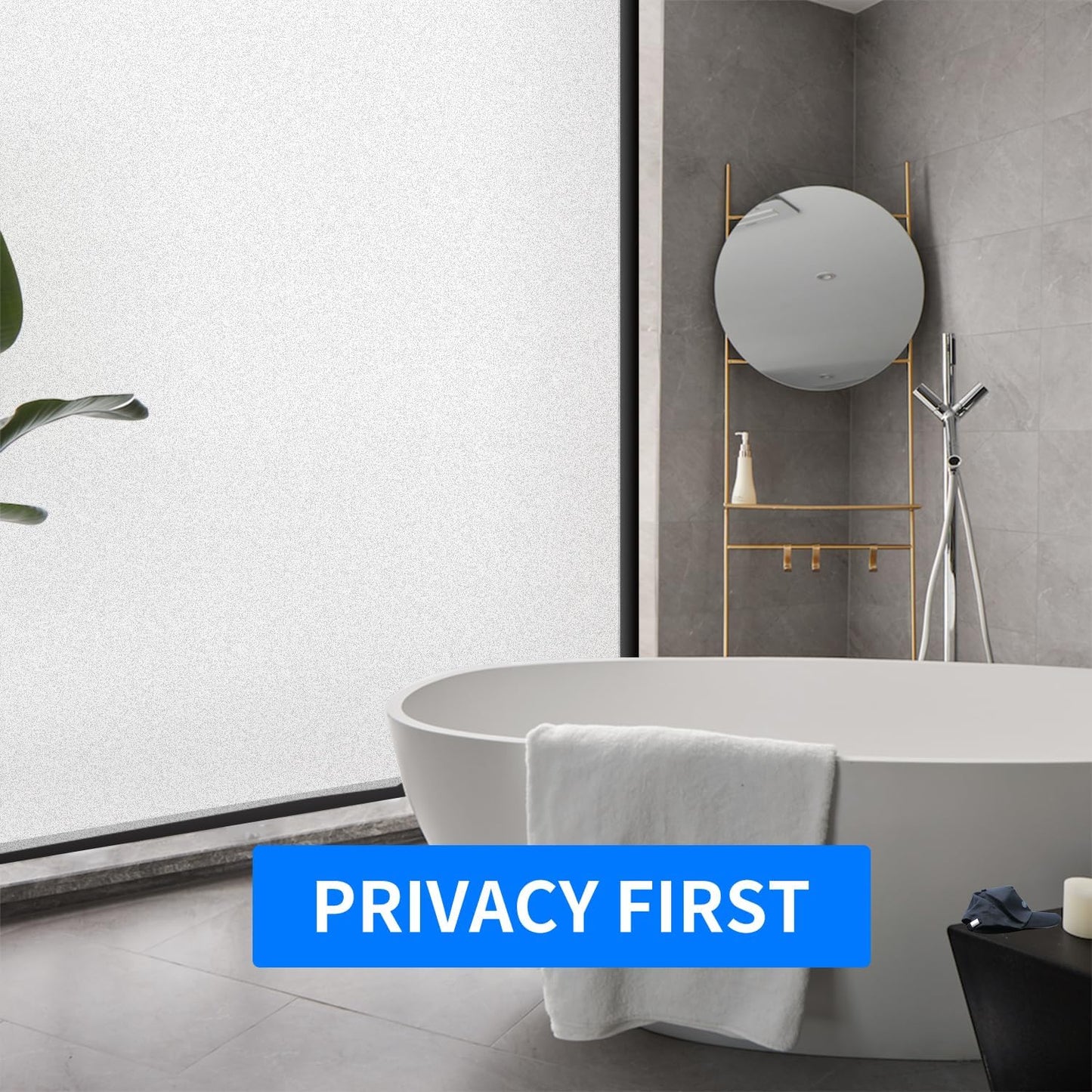 Window Privacy Film with Installation Tools, Static Cling, Anti UV, Heat Control, Ideal for Home Shower Office Glass Door (White Frosted, 17.5X118.1Inch)