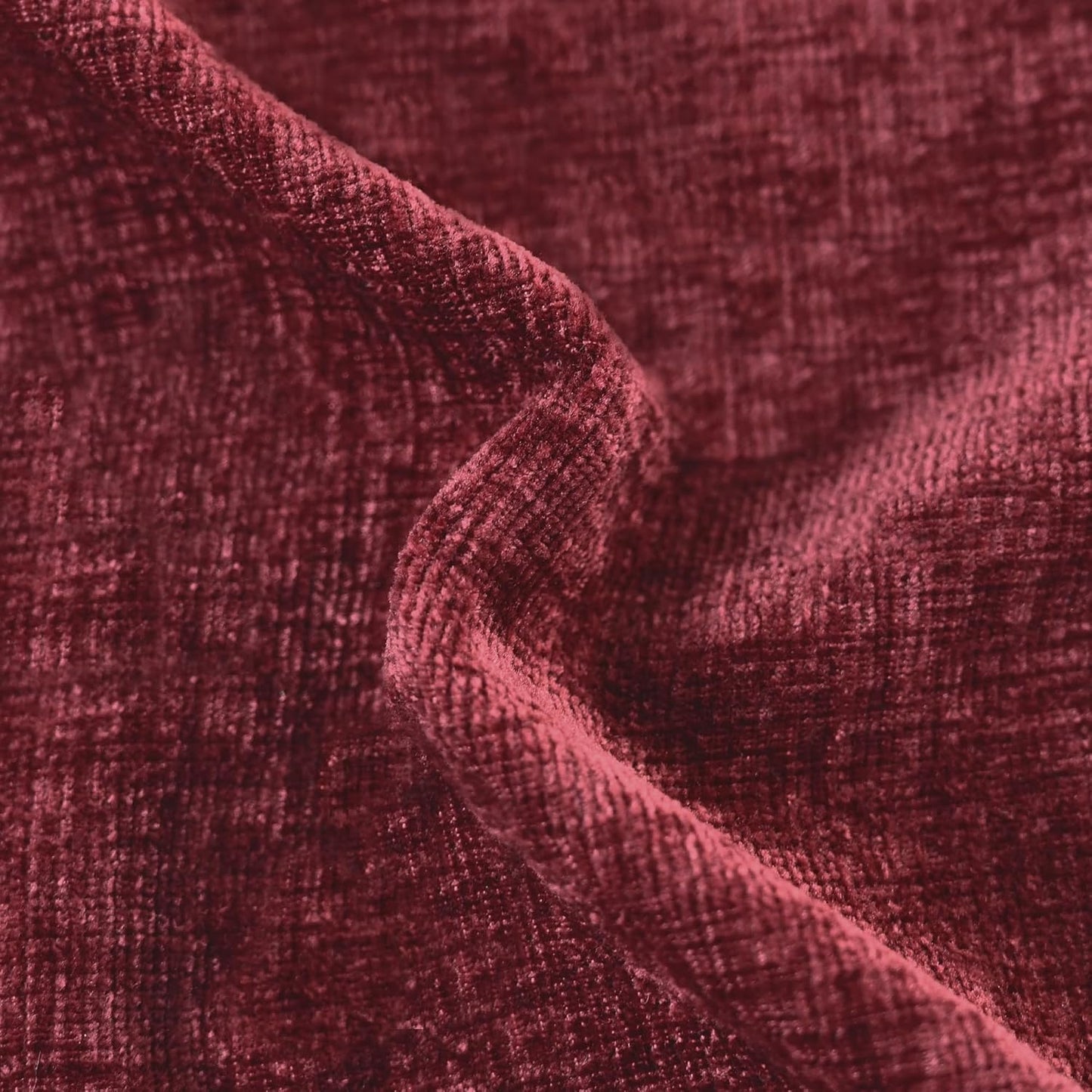 CaliTime Throw Pillow Covers Decorative 16 X 16 Inches Pack of 2 Cozy Chenille Cushion Cases for Couch Sofa Bed Living Room Home Burgundy