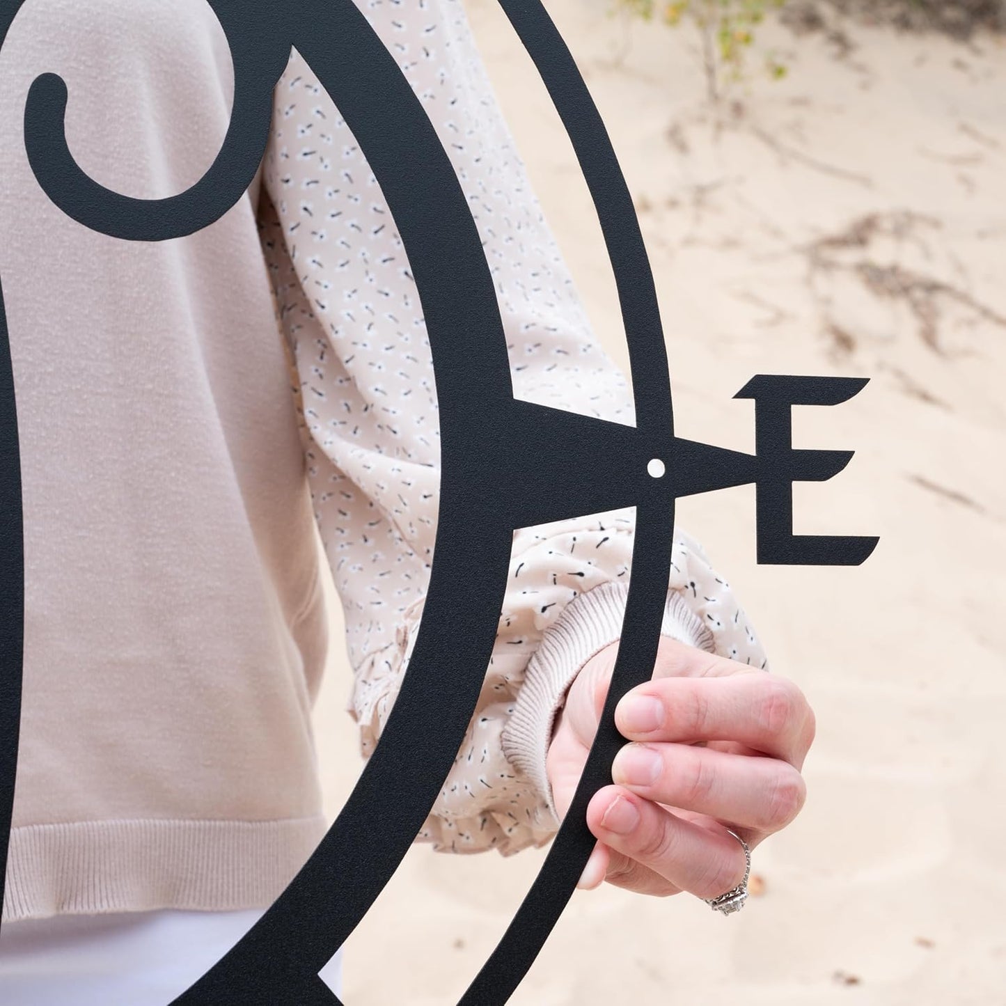 Metal Compass Letter Monogram | Wall Monogram Sign | Nautical Decor | Rustic Compass letter Decor | Wedding Gift, Steel Compass