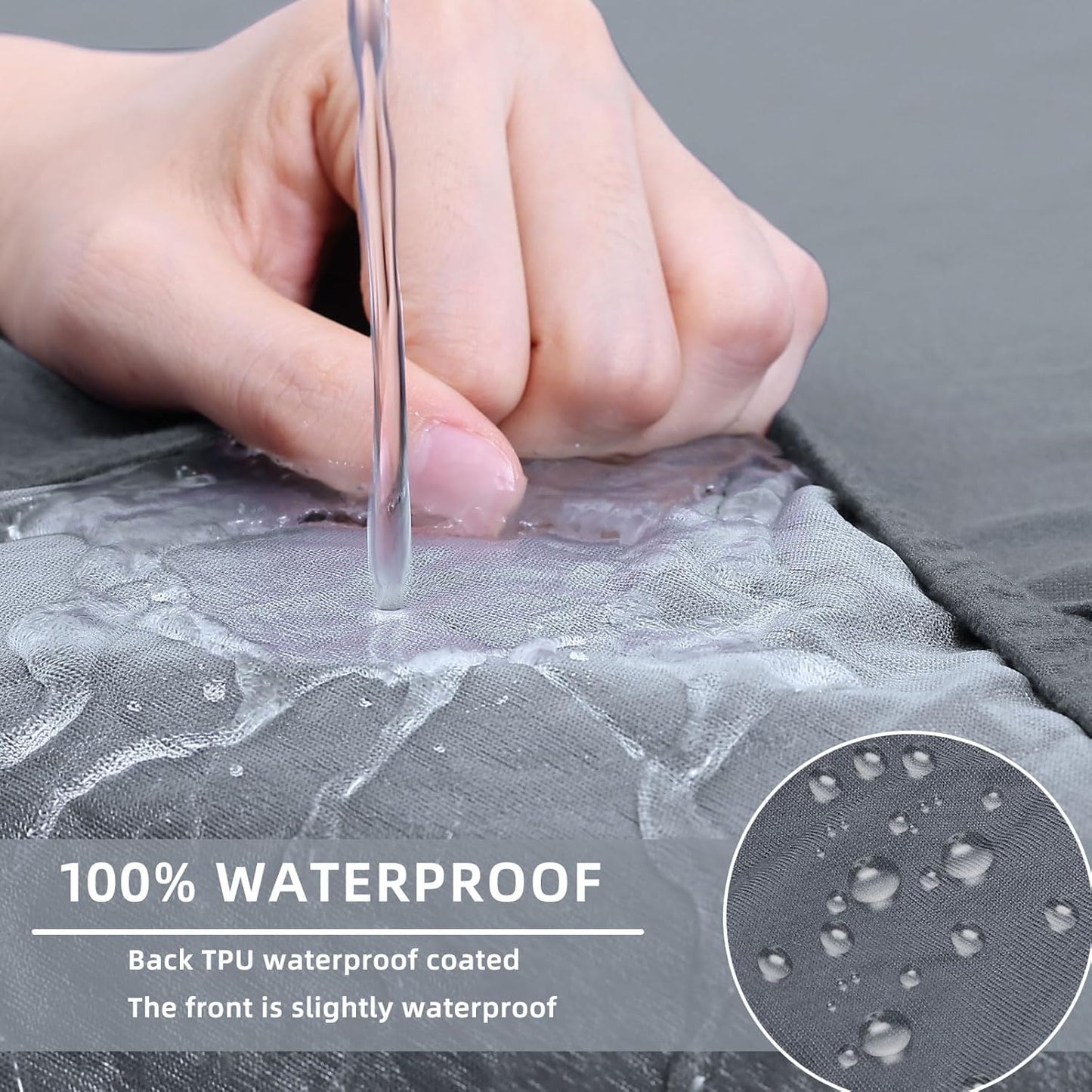 hyha Waterproof Couch Cushion Covers, Stretch Sofa Couch Seat Slipcover for Dog Washable, Non-Slip Waterproof Outdoor Cushion Covers for Patio Furniture Replacement (1 Piece for Medium, Dark Grey)