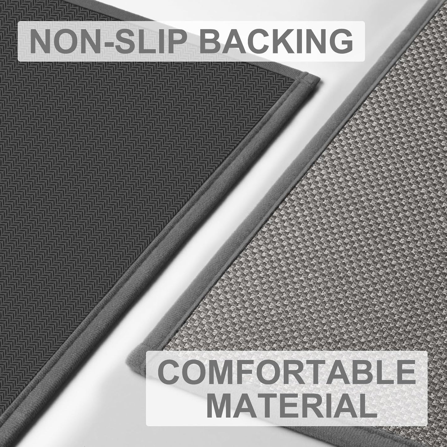 LEKEEPGO Door Mat 24"x47", Non Slip Door Mat Indoor Entrance, Rubber Backing Front Indoor Door mat Washable Absorbent Low-Profile Entryway Entry Resist Dirt Inside Door Mats, Light Grey