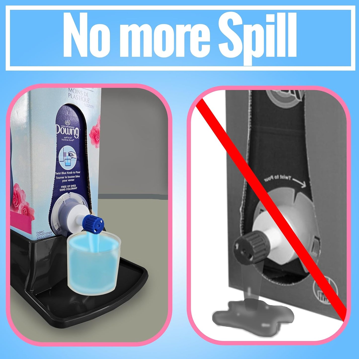 Skywin Laundry Detergent Holder For Eco Box Laundry Soap Dispenser - with Easy-to-Store Package - Less Plastic Liquid Detergent Dispenser (Black)