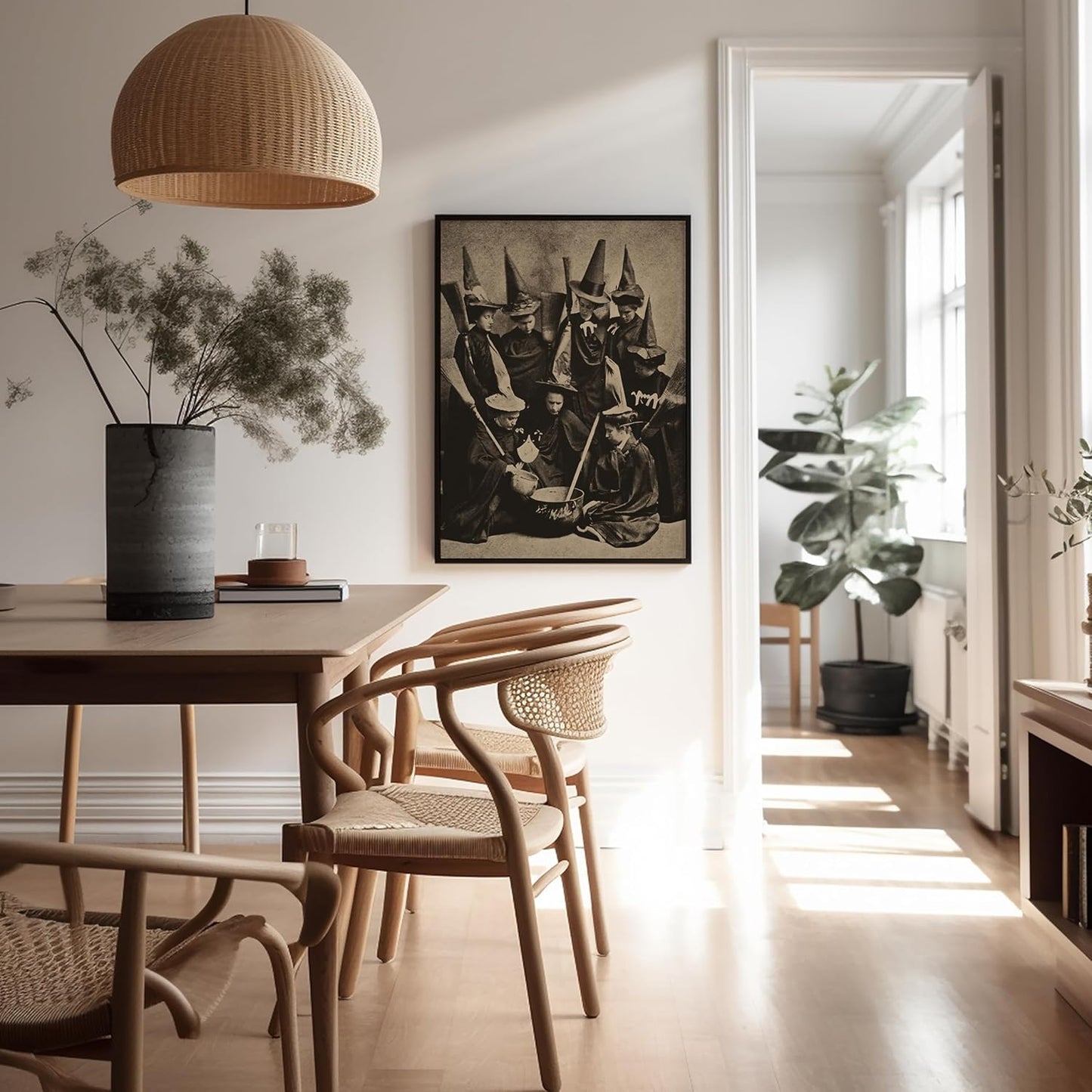 Poster Master Vintage Witches Cooking Poster - Retro Witchcraft Print - Black Magic Art - Halloween Art - Gift for Men & Women - Gothic Decor for Living Room, Bedroom or Dorm - 11x14 UNFRAMED Wall Art