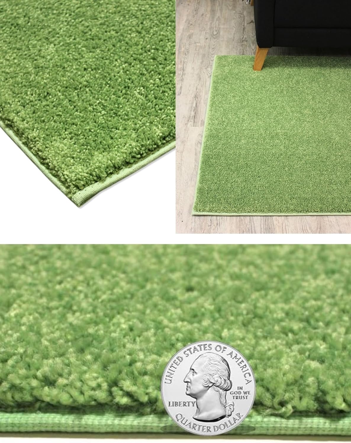 KOECKRITZ Soft and Colorful Kids Classroom Area Rugs (Passes Flammability Pill Test) Many Sizes and Bright Colors to Select from (8' x 8', Lime)