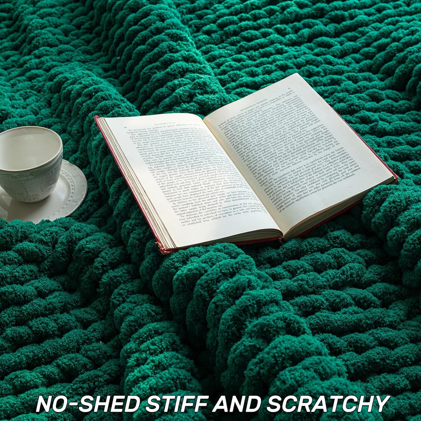 Chunky Knit Blanket - Luxury Soft Cozy 50 * 60 Throw Blanket,100% Woven Blanket Rope Knot Throw Blanket for Couch, Sofa, Home Decor, Gift - Machine Washable（Blackish Green）