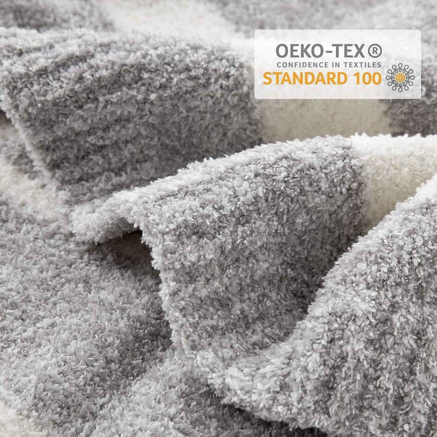 Snuggle Sac Grey Stripe Knitted Throw Blanket for Couch, Reversible Super Soft Warm Blankets Cozy Knit Fuzzy Plush Lightweight Throws for Sofa, Bed, Stripe Grey, 50 x 60 inches