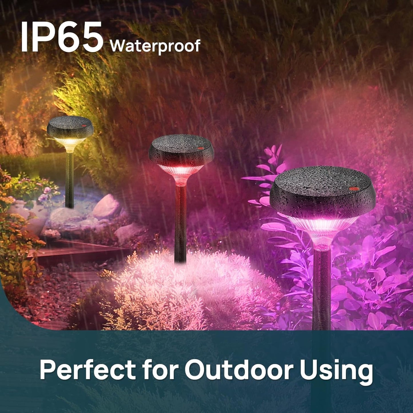 Linkind Solar Pathway Lights 8 Pack, Color Changing Halloween Decorations Outdoor Waterproof, Multicolor Warm Cool White Solar Halloween Lights for Walkway Yard Garden Landscape