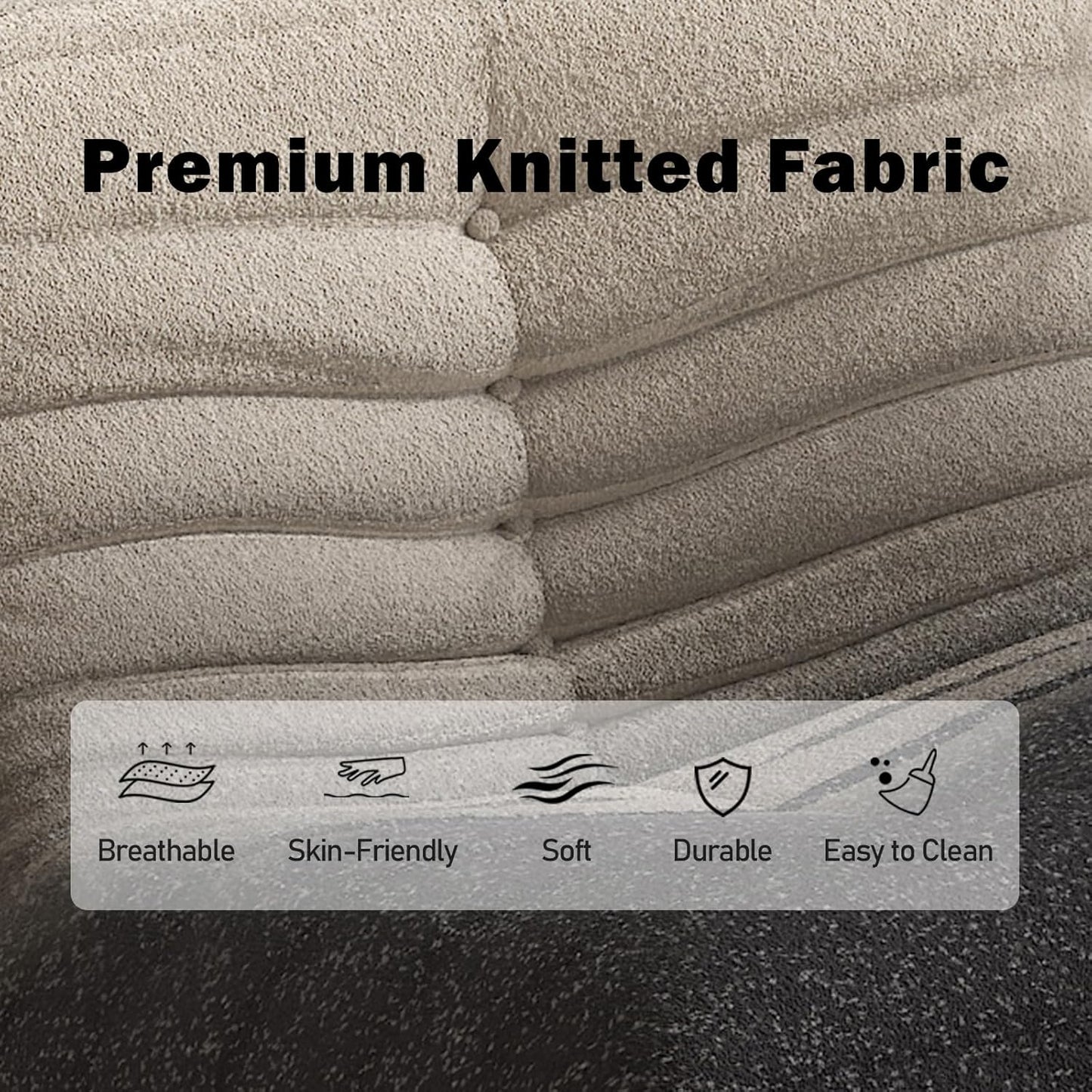 Bean Bag Chair, Fireside Chair Bean Bag Sofa Large Bean Bag Chair for Adults, Bean Bag Chairs for Teens with High Density Comfortable Foam, Memory Foam Bean Bag for Living Room, Bedroom (Black&White)