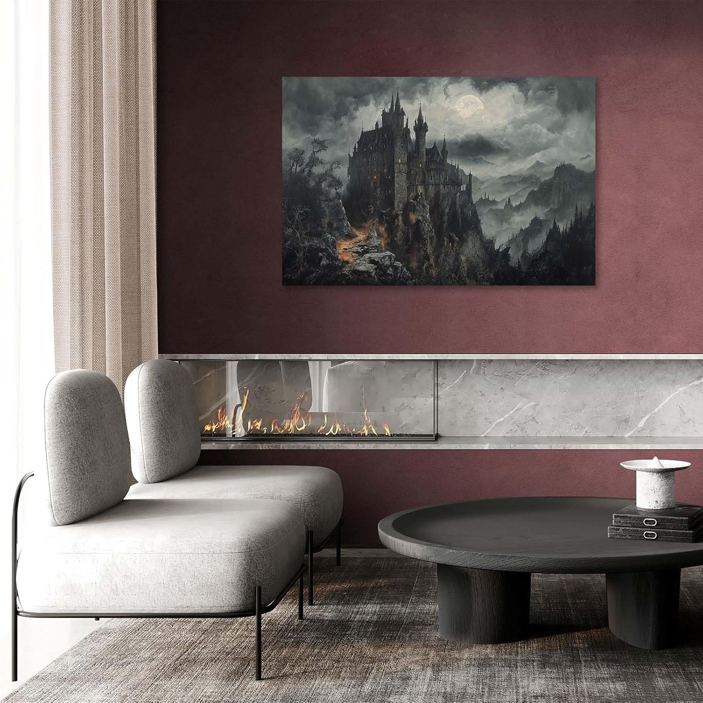 JFHCQJPK Vintage Castle Poster Dark Academy Victorian Gothic Castle Wall Art Poster Moody Mystical Art Print Suitable for Home Living Room Bedroom24x36in Frameless
