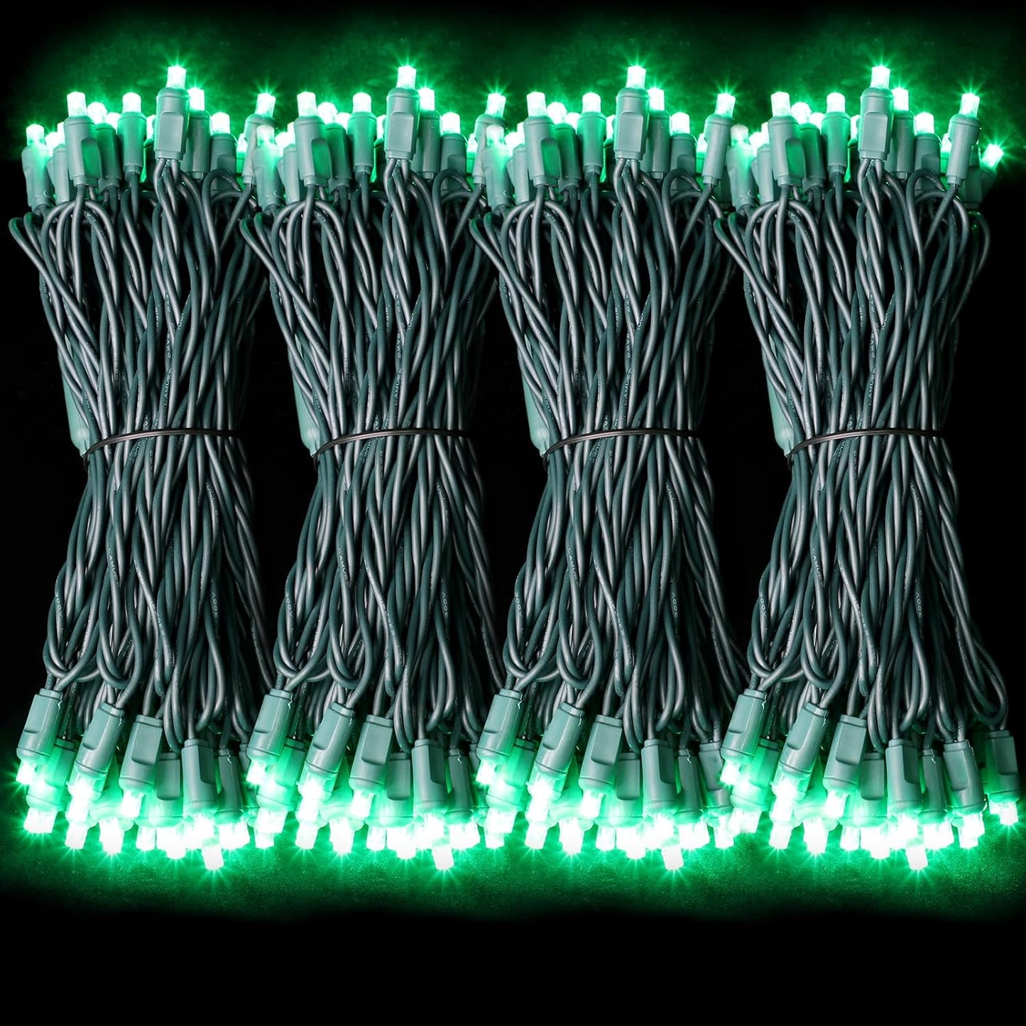 600LED (12pk of 50L) String Lights,LED Christmas Lights, 6" SPACING,Green Wire,Green