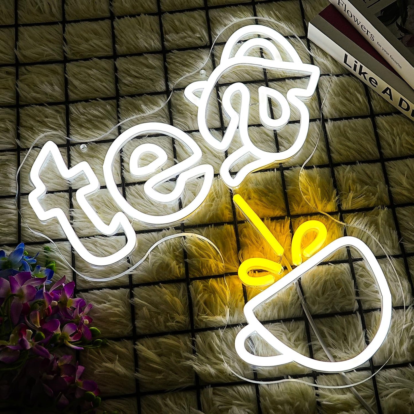 Tea Neon Sign Teapot LED Neon Light White Tea Bar Neon Sign Decor Hanging for Coffee Station, Teahouse, Restaurants, Home, Farmhouse, Kitchen Decoration
