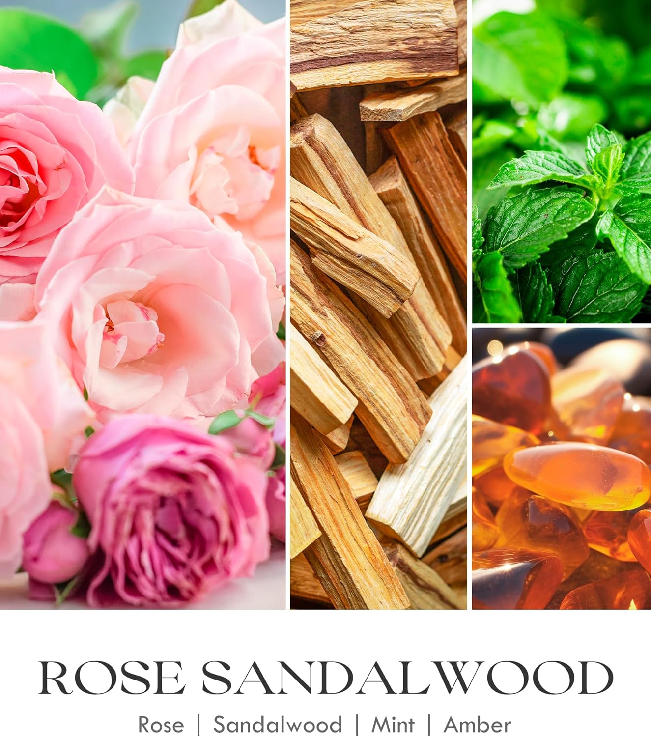 AOOVOO Rose Sandalwood Candles - 22 oz Scented Candles, Aromatherapy Candle, Soy Candle for Home Scented