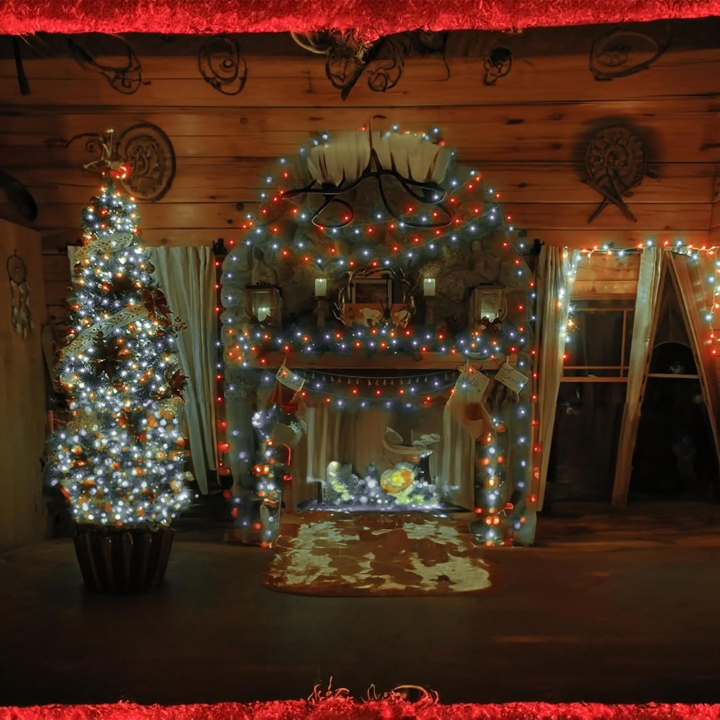 Dazzle Bright Battery Operated Christmas Lights, 2 Pack Total 32FT 100LED Clear Mini String Lights Waterproof with 8 Modes for Xmas Indoor Outdoor Yard Holiday Wedding Decorations (Red and White)