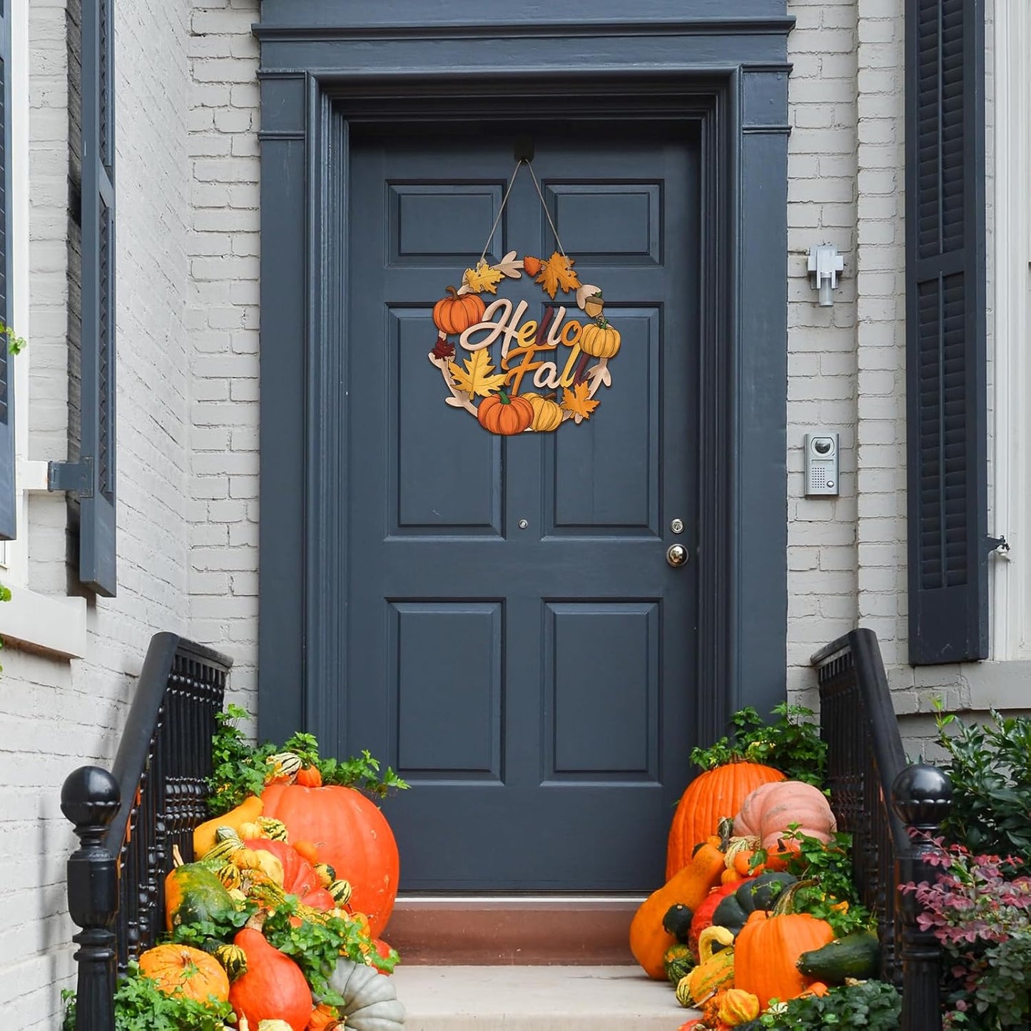 Unfinished Fall Wreaths Wood Crafts to Paint Set of 3, 11" Bulk Autumn Leaves Pumpkin Wreath Ornaments for Painting, Unfinished Wood Cutouts DIY Ornaments for Front Door with Ropes