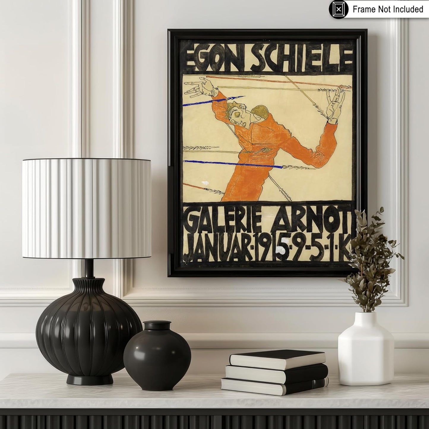 Poster Master Vintage Painting Poster - Retro Expressionism Print - Self Portrait as the Martyred St Sebastian - 8x10 UNFRAMED Wall Art - Gift for Artist, Friend - Wall Decor for Home, Office