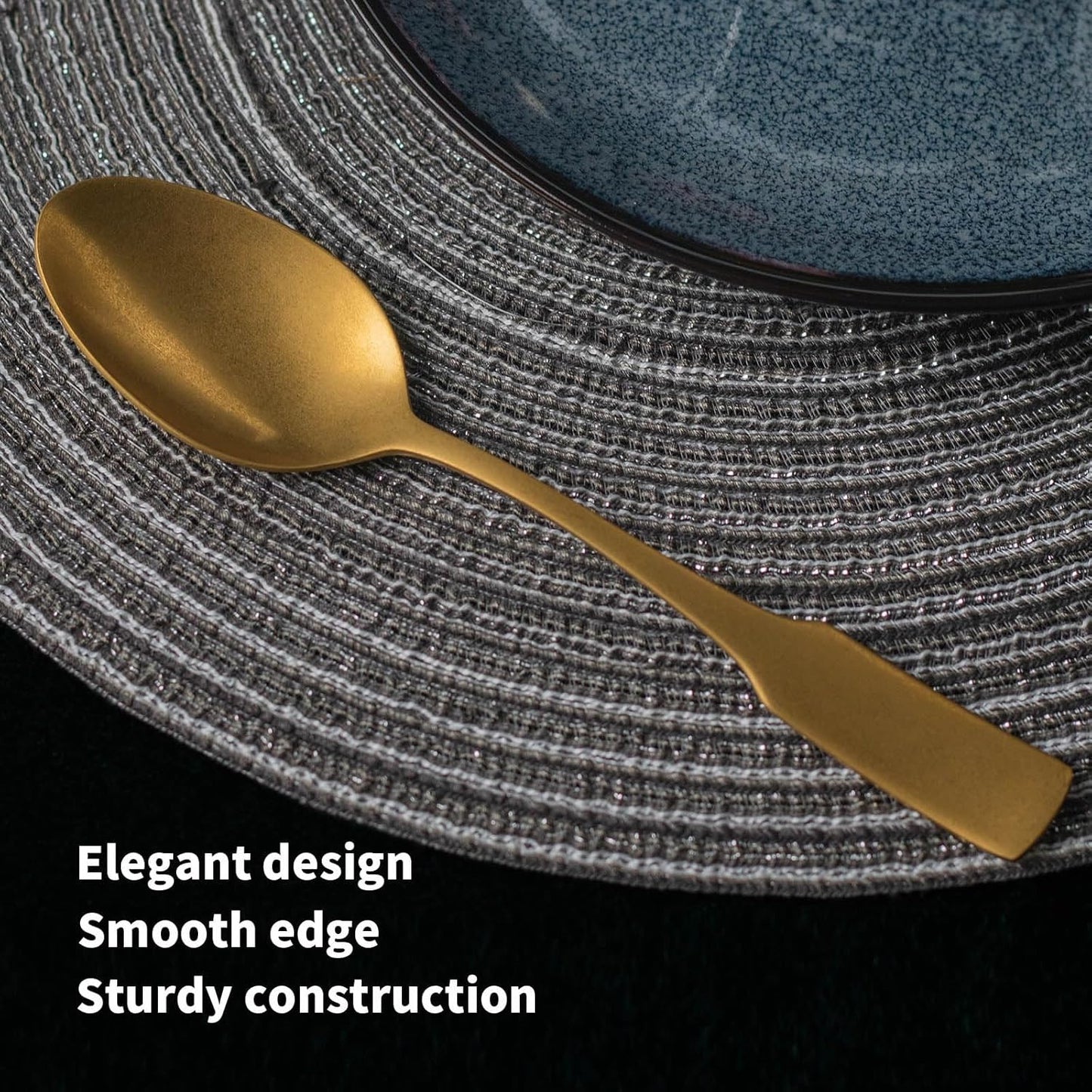 Alata Kate Gold Tumbled 20-Piece Silverware Set,Service for 4,Stainless Steel Flatware Set,Tumbled Cutlery Set,Dishwasher Safe