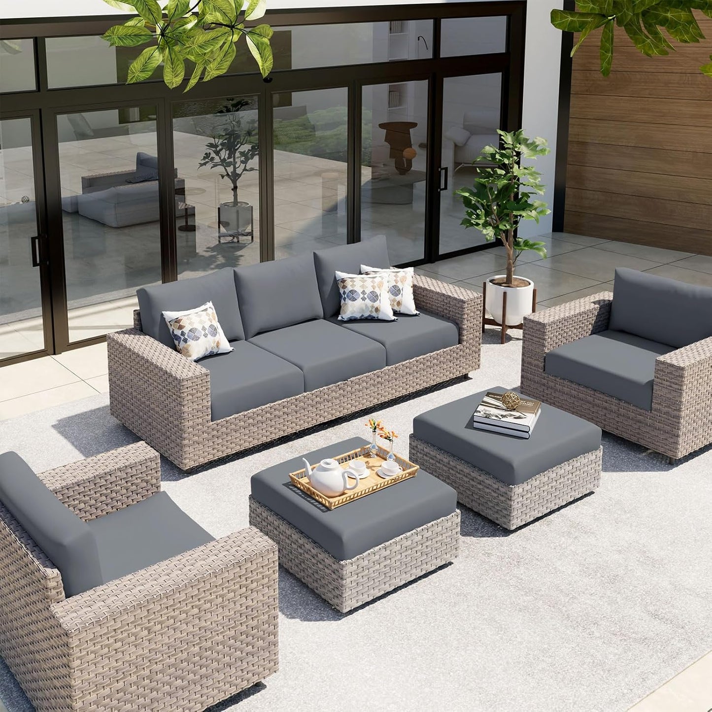 hyha Waterproof Couch Cushion Covers, Sectional Sofa Slipcovers Washable, L Shape Chaise Dog Couch Covers for Sectional Sofa, Universal Furniture Protector (1 Piece for Chaise, Dark Grey)