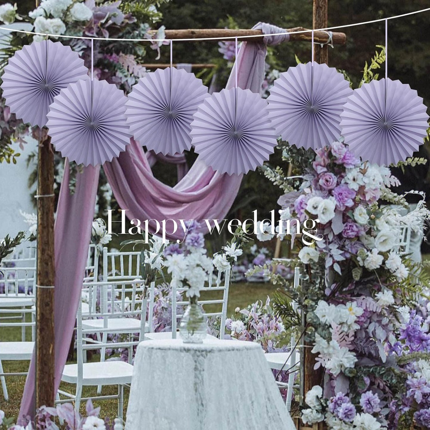 Purple Birthday Decorations,DIY Purple Paper Fans Hanging Decoration ,Party Decorations for Adults 16in,Little Mermaid Party Decor,Baby Shower Decorations 30 Color DIY Set (Light Purple)