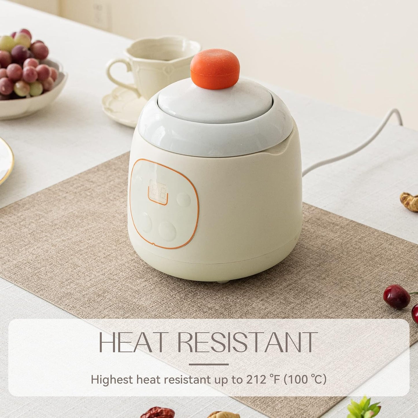 Romanstile Vinyl Placemats Set of 8-12 X 18 Inch - Heat Resistant Place Mats 100% Waterproof Oilproof Wipeable Reversible Faux Leather Table Mats for Kitchen/Dining/Party/Outdoor, Khaki