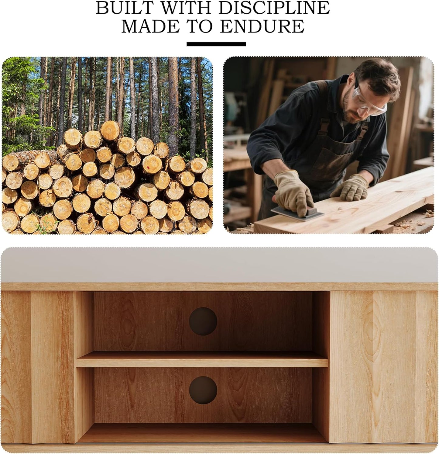 Brown Mid Century Modern TV Stand, Wood Fluted Living Room TV Stands with Storage Sliding Doors, Desert-Inspired Design MCM Entertainment Center for 55 60 65 70 75 55+ 60+ 65+ 70+ Inch