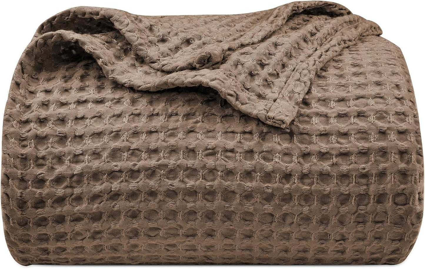 PHF Ultra Soft Waffle Weave Blanket King Size Cocoa Brown（104"x 90"）- Washed Lightweight Breathable Cozy Woven Blanket for Bed - Aesthetic Decor for Couch Bedding Sofa Home Car