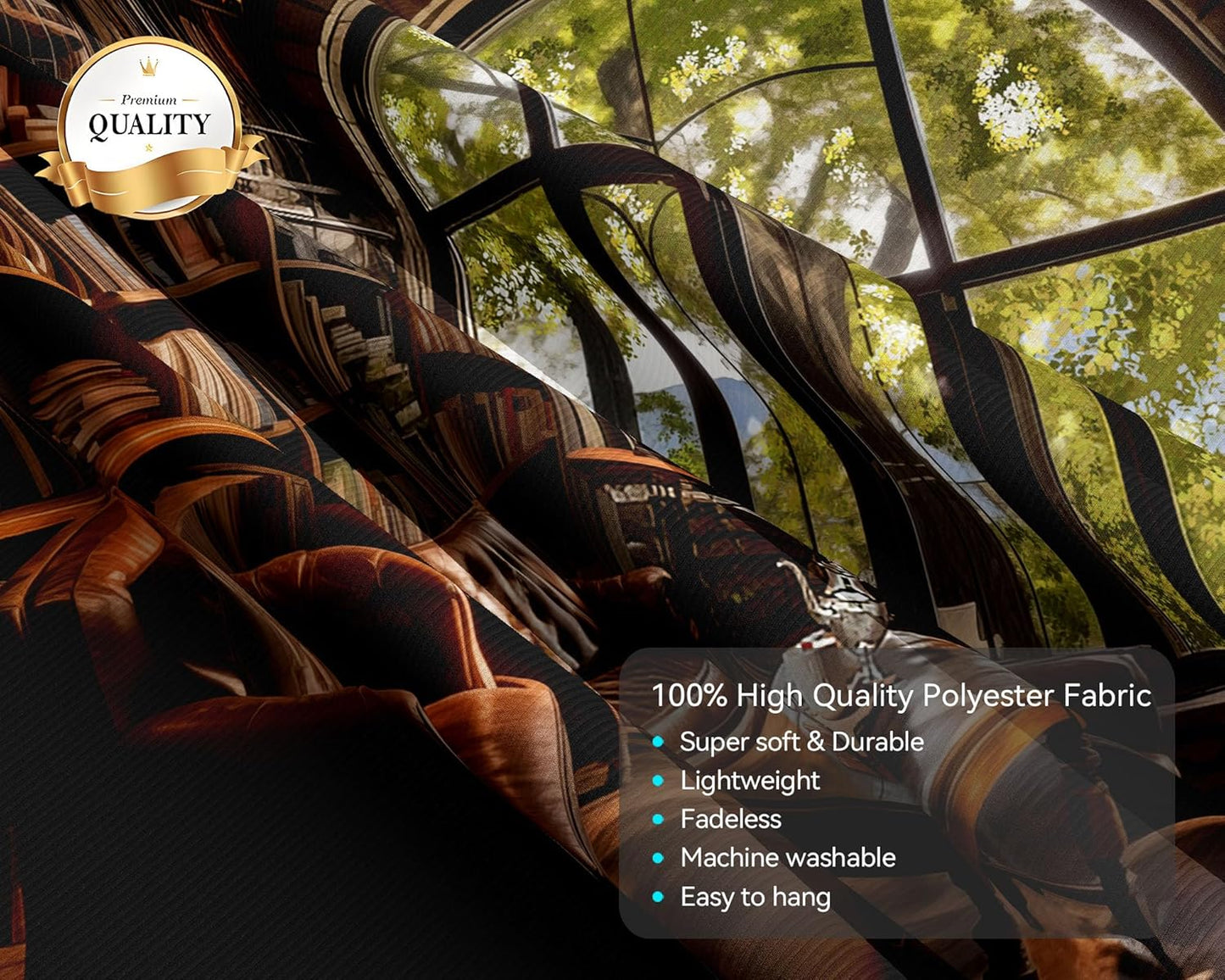 dueeia Book Library Extra Large Wall Tapestry Wall Hanging Medieval Bookshelf Vintage Window Bookcase Backdrop Wall Decor for Bedroom Aesthetic Living Room Office 104X78.7Inch