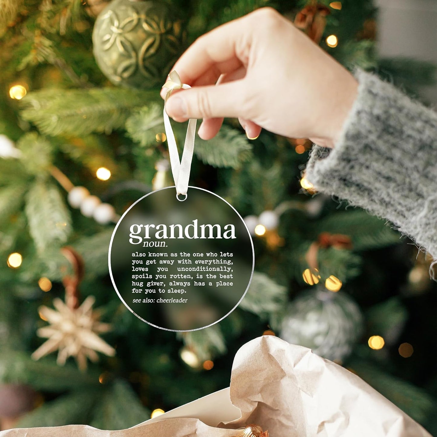 Grandma Ornament - Grandma Christmas Ornament - Grandmother Gifts for Christmas, Grandmother Gifts from Grandkids - Acrylic Ornaments