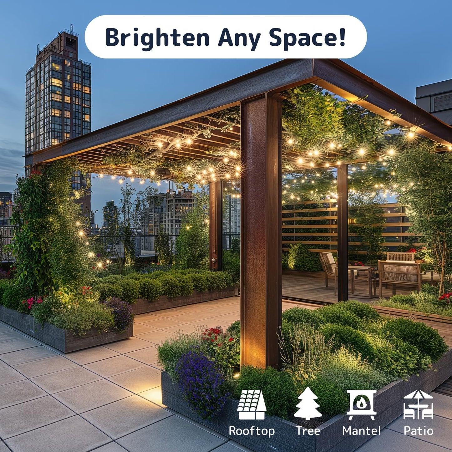 PREXTEX 100 Count Clear Christmas Lights - 20 ft Ultra Bright String Lights with Green Wire for Indoor and Outdoor Use, Christmas Trees, Holidays, Patios and Garden