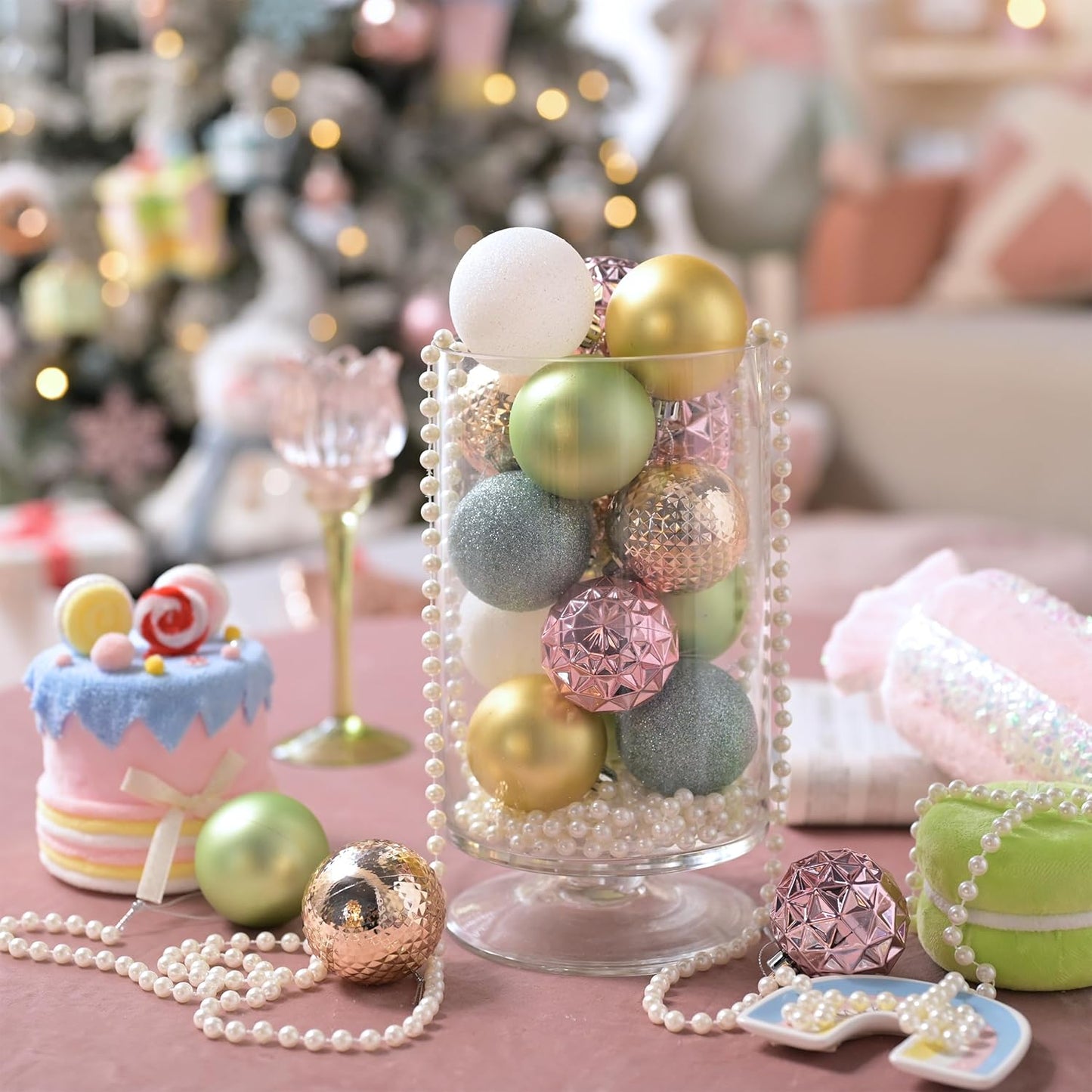 Valery Madelyn Christmas Tree Decorations Ornament Set for Fall Halloween, 50ct 2.36 Inches Pastel Colorful Shatterproof Christmas Ball Ornaments Hanging Xmas Holiday Party Decor