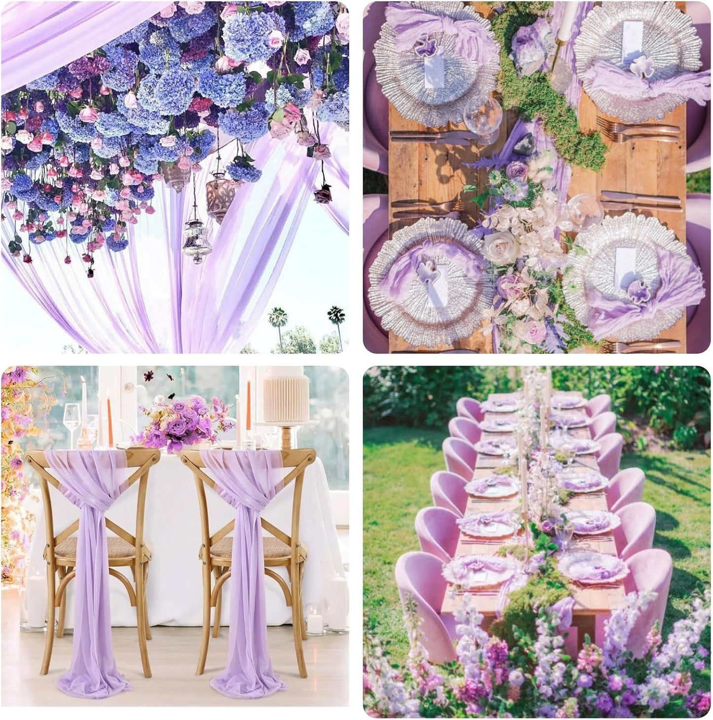 Sioloc 5 Pack Lilac Purple Lavender Cheesecloth Table Runner Fall Autumn Decor for Home 10ft Table Cloth for Tea Wedding Birthday Party Baby Bridal Shower Halloween Thanksgiving