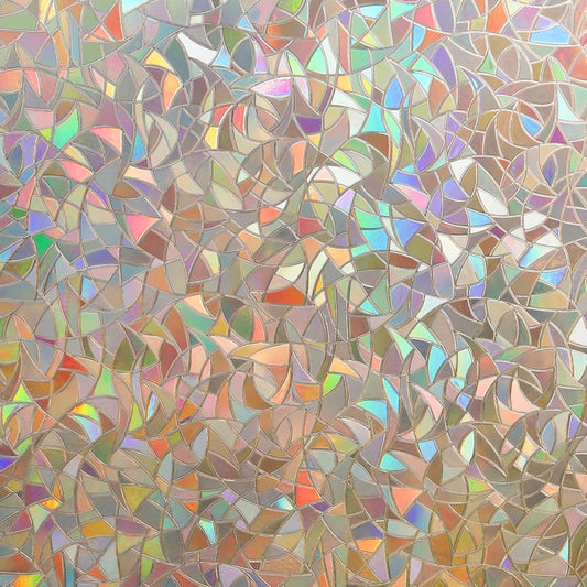 DOWELL Window Privacy Film, Rainbow Window Film, Decorative Stained Glass Clings, Static Cling Door Sticker, Non-Adhesive 3D Decals for Home UV Protection, Dark Brown, 35.4 x 78.5 inches