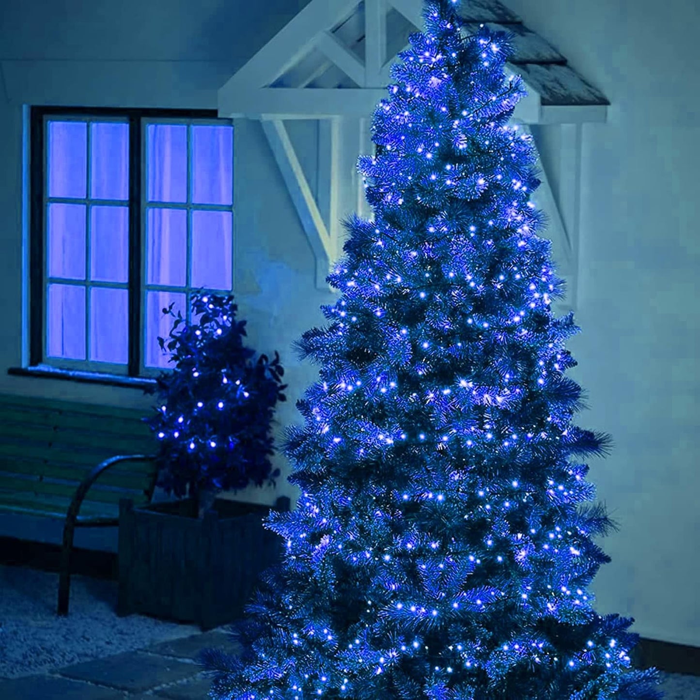 Dazzle Bright 132FT 400 LED Christmas Lights, Christmas String Lights Plug in with 8 Modes, Waterproof Christmas Decorations for Xmas Indoor Outdoor Party Home Tree Decor, Blue