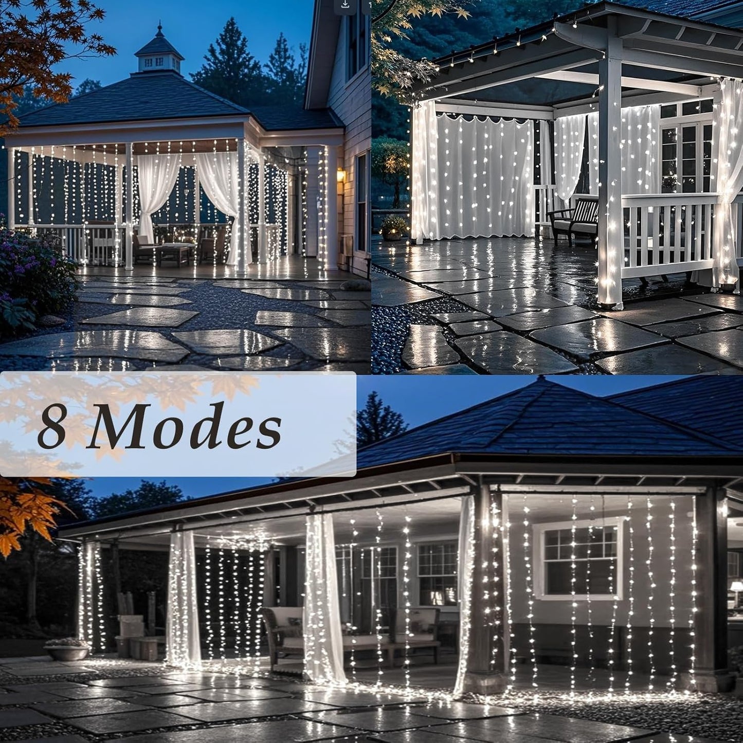 Solhice LED Curtain Lights Outdoor 20ft x10ft Cool White, 600 LED String Lights Backdrop Indoor Plug in, Twinkle Lights for Outside Backyard Wedding Bedroom Décor (Not Connectable)