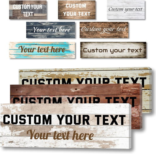 LZIMU Personalized Quotes Sign Wall Decor Custom Canvas Sign with Your Text Customized Gift for Rustic Kitchen Farmhouse Decor Framed (4"x16")