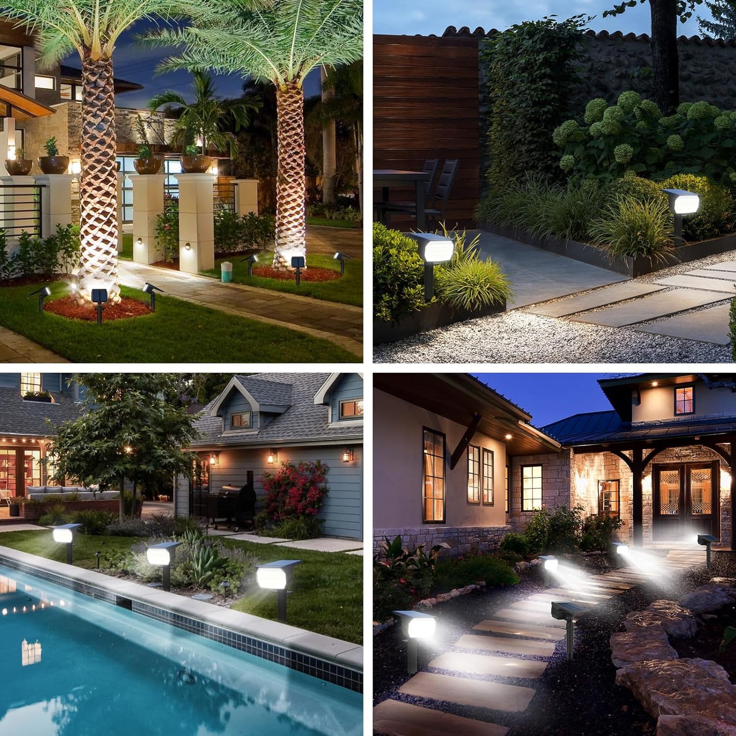 nipify 10 Pack Solar Lights Outdoor Waterproof, 3 Modes Motion Sensor Spot Lights,Solar Powered Spotlights 2-in-1 Auto On/Off Landscape Lighting for Outside Yard Wall Garden, Cool White