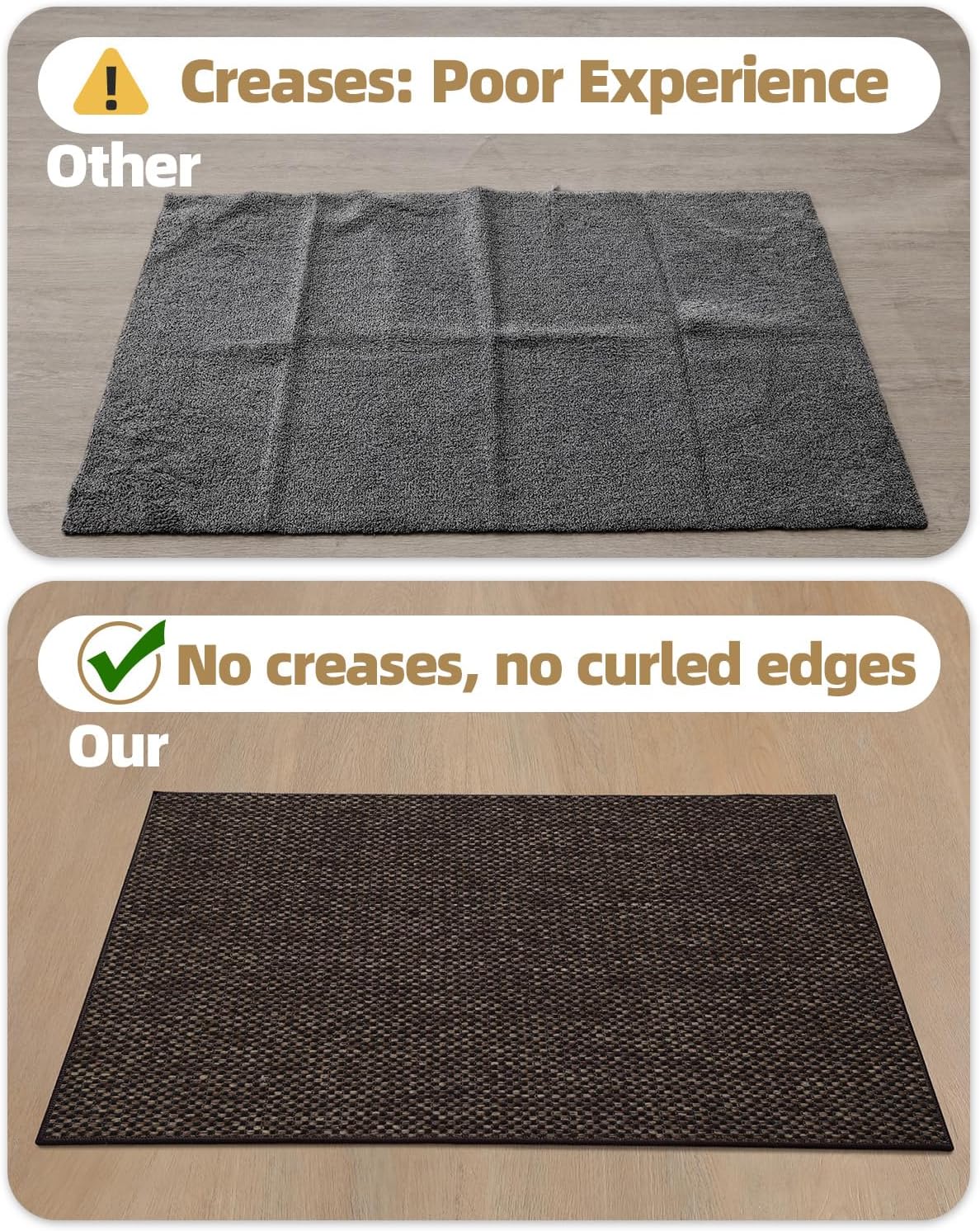 Color&Geometry Door Mat 17"x29", Front Door Mat Indoor Rugs for Entryway, Non Slip Washable Low-Profile Inside Doormat, Entry Mat Entry Rug Door Mats Indoor Entrance, Brown (Rolled-up NO Creases)