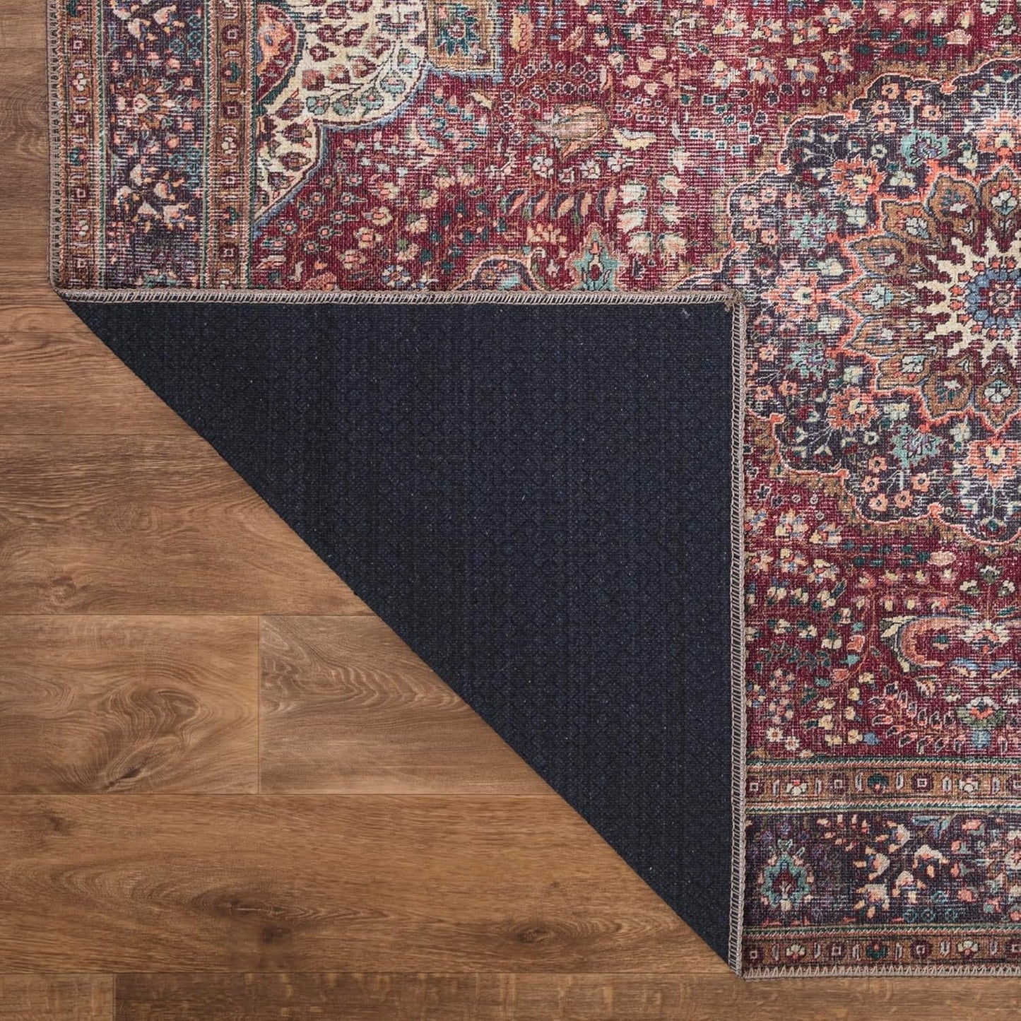 Keen Home Design 8x10 Rug - Machine Washable Area Rug with Non-Slip Backing, Ideal for Living Room, Dining Room, Bedroom - Vintage, Easy Clean, Durable, Low Pile Rug - (8' x 10')