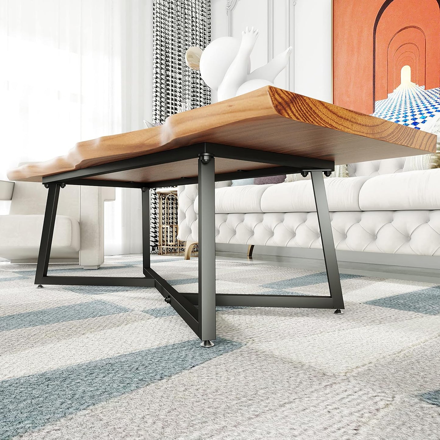 18 Inch Metal Coffee Table Legs, DIY Geometry Desk Base for Table Heavy Duty Furniture Legs for Office Modern Desks Night Stands, End Table, Bench, TV Stands, Etc