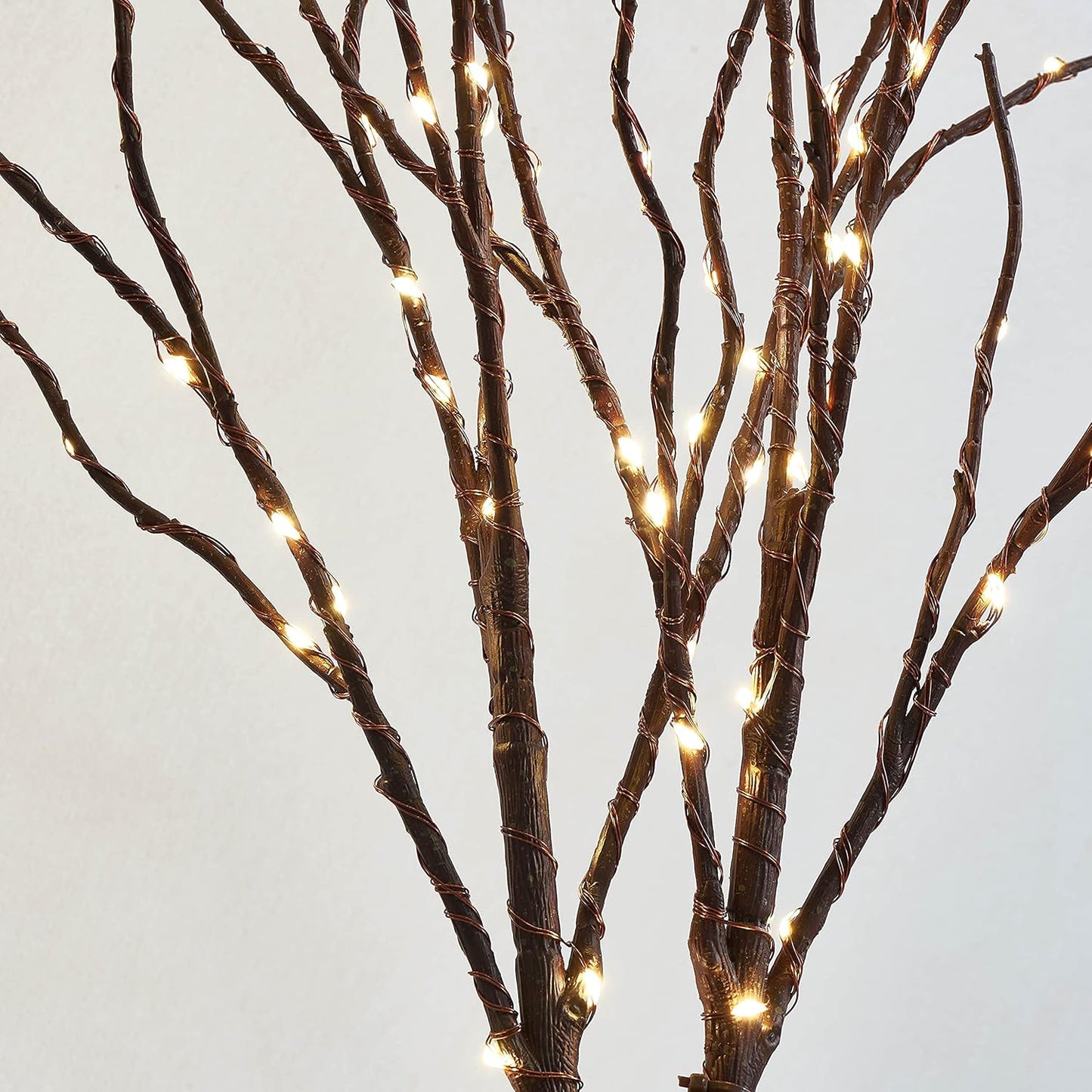 Birchlitland Lighted Brown Branches 18IN 70L Warm White Fairy Lights, LED Willow Branch Lights with Timer Battery Operated for Home Bedroom Living Room Vase Decoration